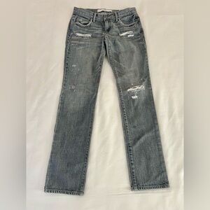 Abercrombie & Fitch Gray Distressed Slim Jeans